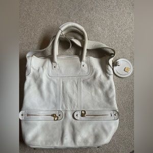 SEE BY CHLOE leather shoulder bag light pearl grey travel luxury